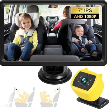 Автомобилен дисплей за наблюдение на бебета – AHD1080P, резолюция 1920x1080, 90° регулируем ъгъл, 5W мощност, захранване DC12V