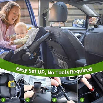 Автомобилен дисплей за наблюдение на бебета – AHD1080P, резолюция 1920x1080, 90° регулируем ъгъл, 5W мощност, захранване DC12V