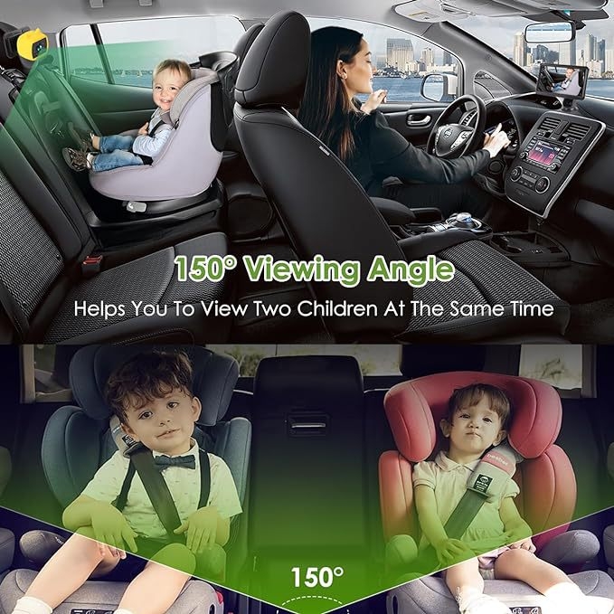 Автомобилен дисплей за наблюдение на бебета – AHD1080P, резолюция 1920x1080, 90° регулируем ъгъл, 5W мощност, захранване DC12V