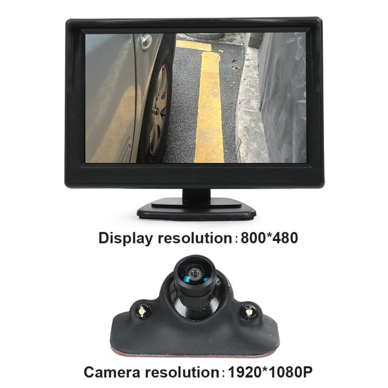 Dvostrani sustav prednjeg pogleda za mrtve kutove s kamerom LED 1080P, AHD video signalom, 420TVL rezolucija, napajanje 5V DC, 100° prilagodljiv kut, model SV01, plastično kućište