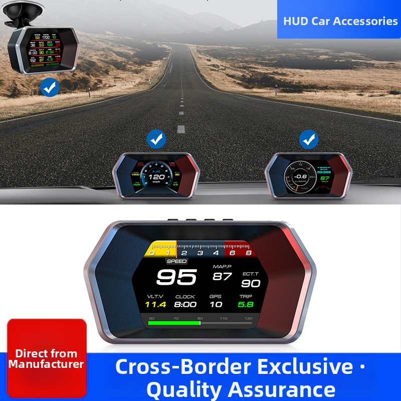 P17-2024 HUD LCD zaslon za automobil, OBD2+GPS ulaz, HD zaslon 3,5 inča
