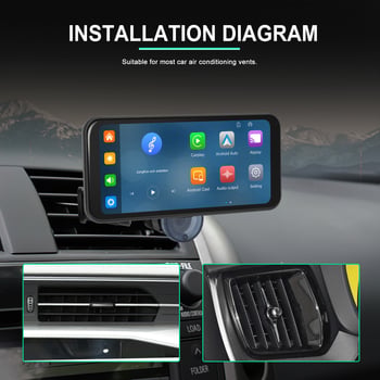 6,25-inčni auto zaslon s CarPlay, Android Auto i AirPlay, zrcaljenje zaslona, držač za ventilaciju
