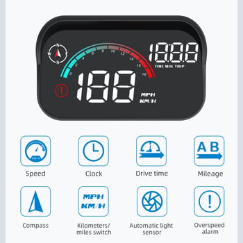 HUD prikaz za vozila, model M22 GPS verzija, LED zaslon, GPS ulaz, univerzalna kompatibilnost