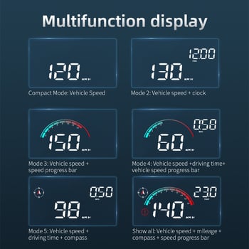 HUD prikaz za vozila, model M22 GPS verzija, LED zaslon, GPS ulaz, univerzalna kompatibilnost