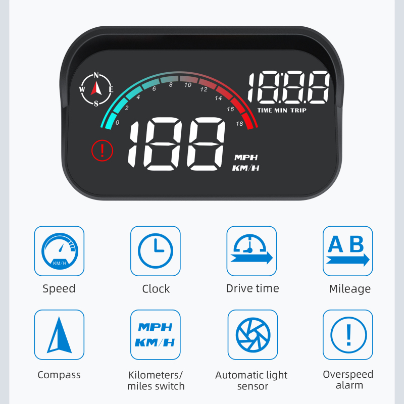 HUD prikaz za vozila, model M22 GPS verzija, LED zaslon, GPS ulaz, univerzalna kompatibilnost