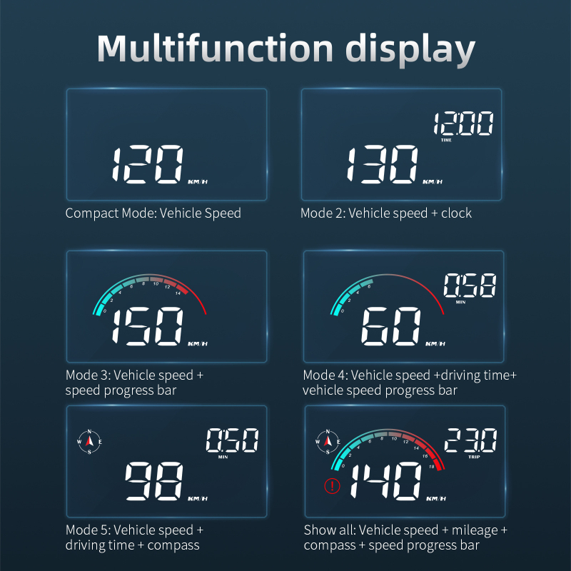 HUD prikaz za vozila, model M22 GPS verzija, LED zaslon, GPS ulaz, univerzalna kompatibilnost