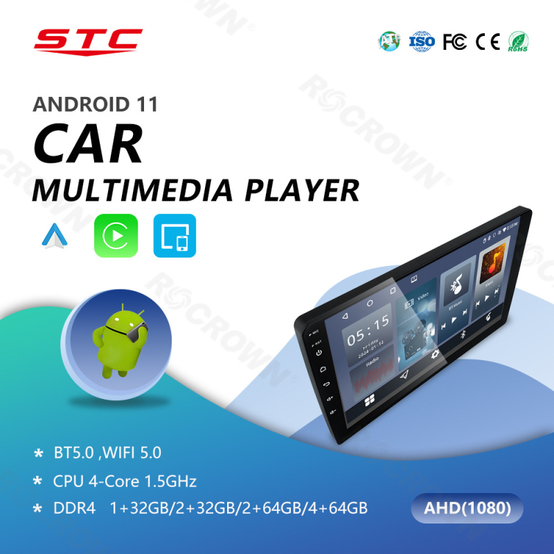 Android auto GPS navigacijski radio s CarPlay — RK3326, 2GB RAM + 64GB ROM, QLED/IPS zaslon, napajanje 12V, 4x45W, univerzalna kompatibilnost