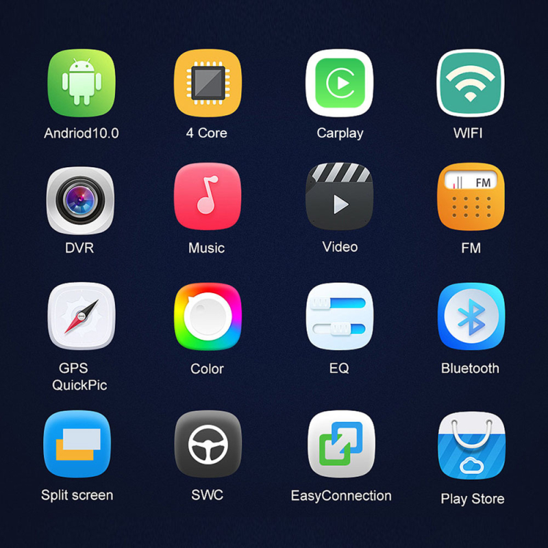 Univerzalni 9-inčni Android Auto GPS navigacijski All-in-One uređaj s 2GB RAM/32GB ROM, 12V, 4x45W, 2.5D kaljeno zaslon
