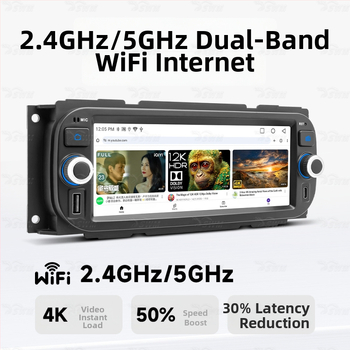 Display navigațional cu CarPlay wireless pentru Chrysler Grand Voyager (2000–2010), ecran tactil, alimentare 12–14.4V, 60W×4