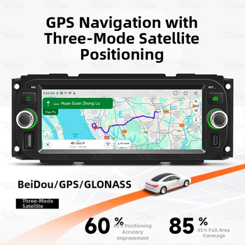 Display navigațional cu CarPlay wireless pentru Chrysler Grand Voyager (2000–2010), ecran tactil, alimentare 12–14.4V, 60W×4