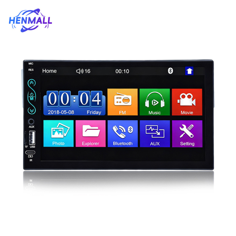 MP5 Automobilski navigacijski zaslon s dodirnim zaslonom, Bluetooth, Mirror Link, CarPlay opcionalno — Model 7022b, TFT zaslon, rezolucija 800x480/1024x600