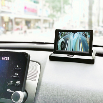 Automobilski LCD zaslon s rasklopivim nosačem za dvostruko snimanje i prikaz mrtvih točaka sprijeda i straga (model JKC-YJ05CM; rezolucija 800x480 IPS; ulaz AHD)