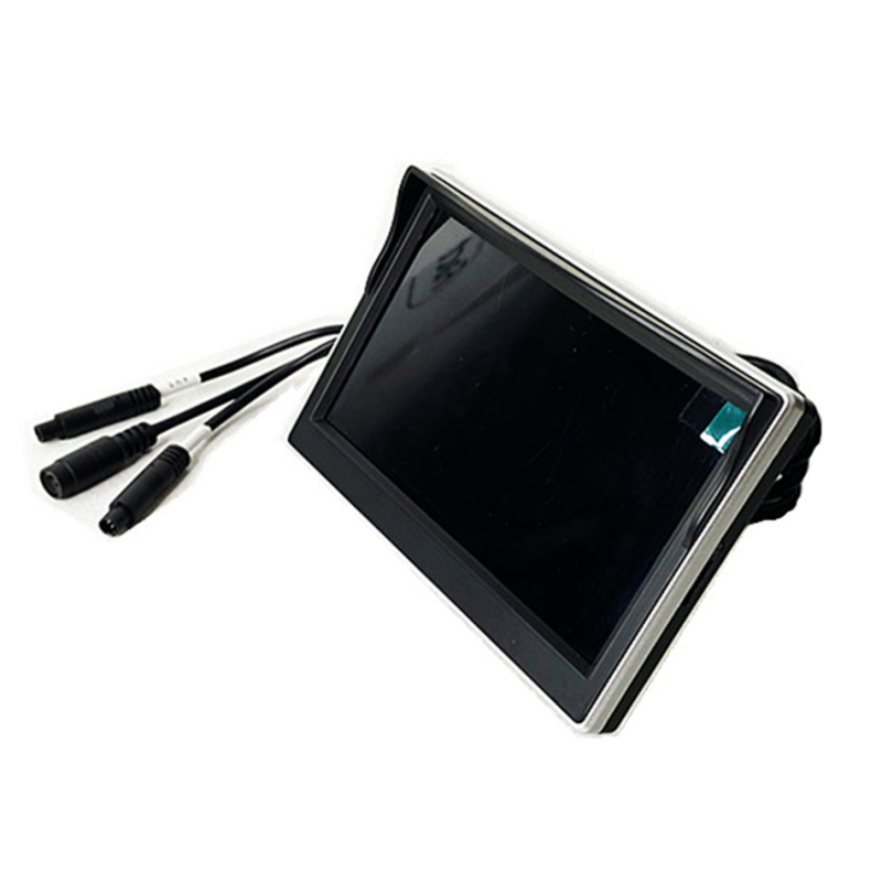 Automobilski LCD zaslon s rasklopivim nosačem za dvostruko snimanje i prikaz mrtvih točaka sprijeda i straga (model JKC-YJ05CM; rezolucija 800x480 IPS; ulaz AHD)
