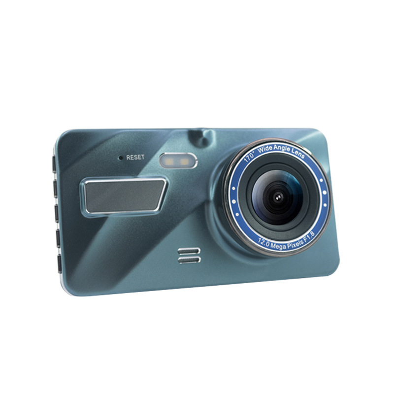 4-inčni automobilni dash cam s HD noćnim vidom, prednjom i stražnjom dvostrukim objektivom, Wi‑Fi, dodirni zaslon i GPS