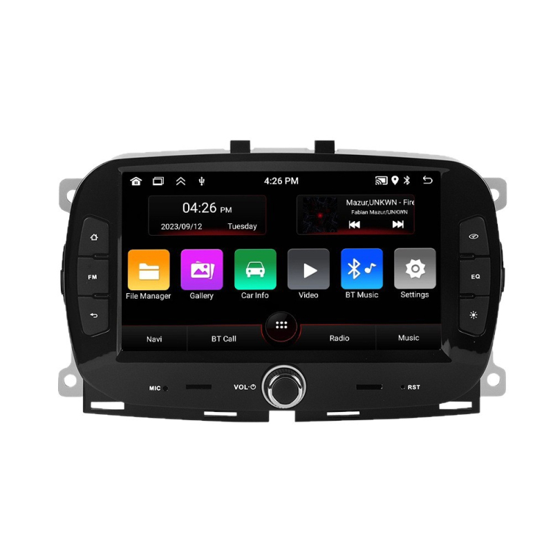 7-inčni Android navigacijski sustav za Fiat 500 (2016–2019) s IPS kapacitivnim dodirnim zaslonom, CAN bus