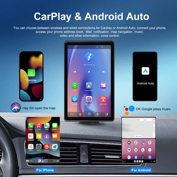 8-inčni dodirni zaslon za automobil, bez stražnje kamere, podržava Apple CarPlay i Android Auto, horizontalno i vertikalno prikazivanje