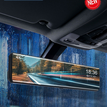 12-inčni ogledalo dash cam s prednjom i stražnjom kamerom, 4K + 1080P, WiFi