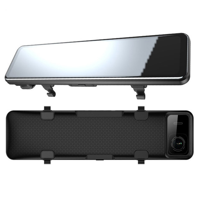 12-inčni ogledalo dash cam s prednjom i stražnjom kamerom, 4K + 1080P, WiFi