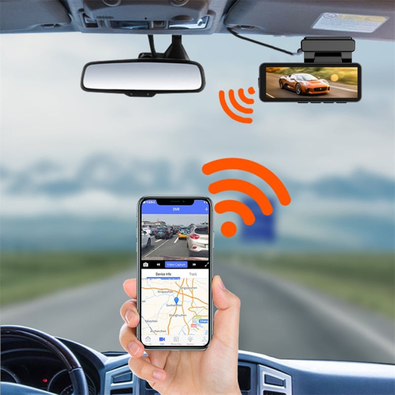 Cameră auto 4K cu înregistrare duală față-spate, viziune nocturnă, WiFi, unghi de vizualizare 170°