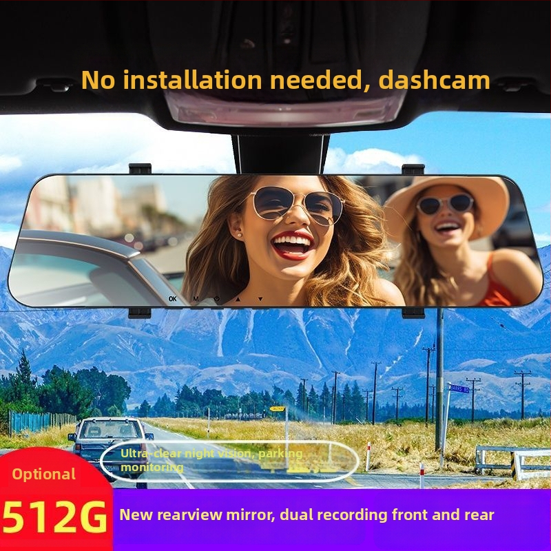 Sõiduki videoregistrator ees- ja taga kahekordse objektiiviga, 360° tsükliline salvestus, öine nägemine, 1080P video, 2GB mälu