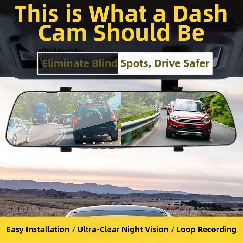 Sõiduki videoregistrator ees- ja taga kahekordse objektiiviga, 360° tsükliline salvestus, öine nägemine, 1080P video, 2GB mälu