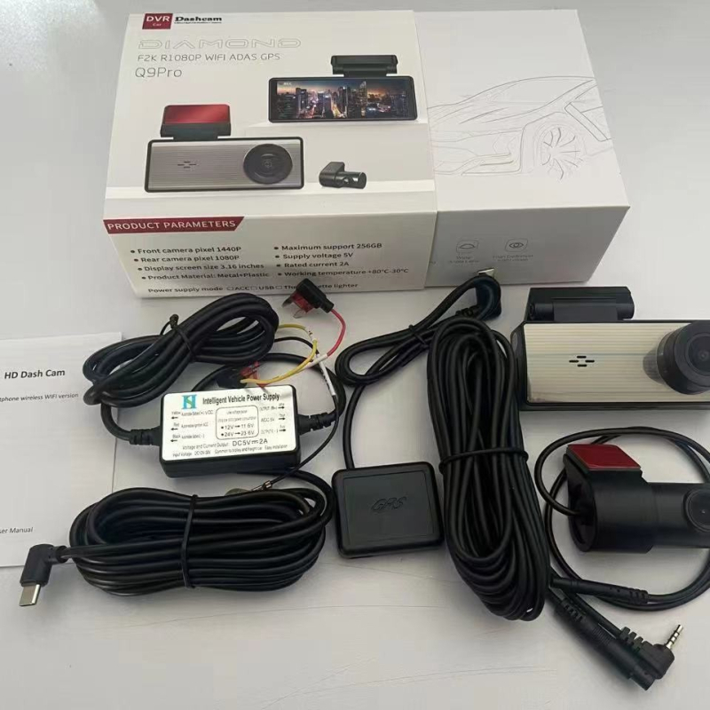 Cameră auto frontală și spate 4K cu înregistrare duală (2160P), vedere de noapte, 5G WiFi, unghi de 170°