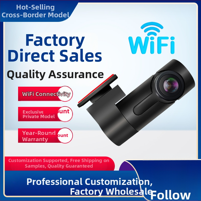 Auto dash cam s jednim objektivom — 140° široki kut, 720p, Wi‑Fi, ciklično snimanje, podrška TF kartici do 128GB