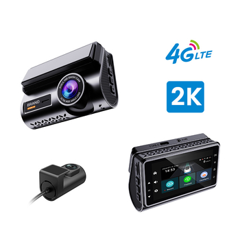 4G Android automobilni DVR s dvostrukim snimanjem (prednja i stražnja), 1440P, 170° širok ugao, ciklično snimanje, podrška TF kartici