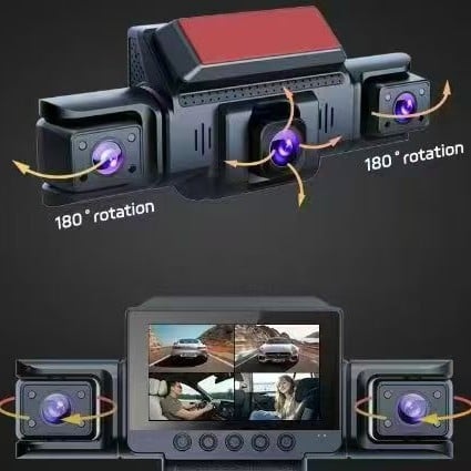 Auto DVR s ogledalom retrovizora, HD snimanje, noćno vidno s zvjezdanim osvjetljenjem, prednja i stražnja leća, 3,0-inčni zaslon, 1080p, 140° širokokutni