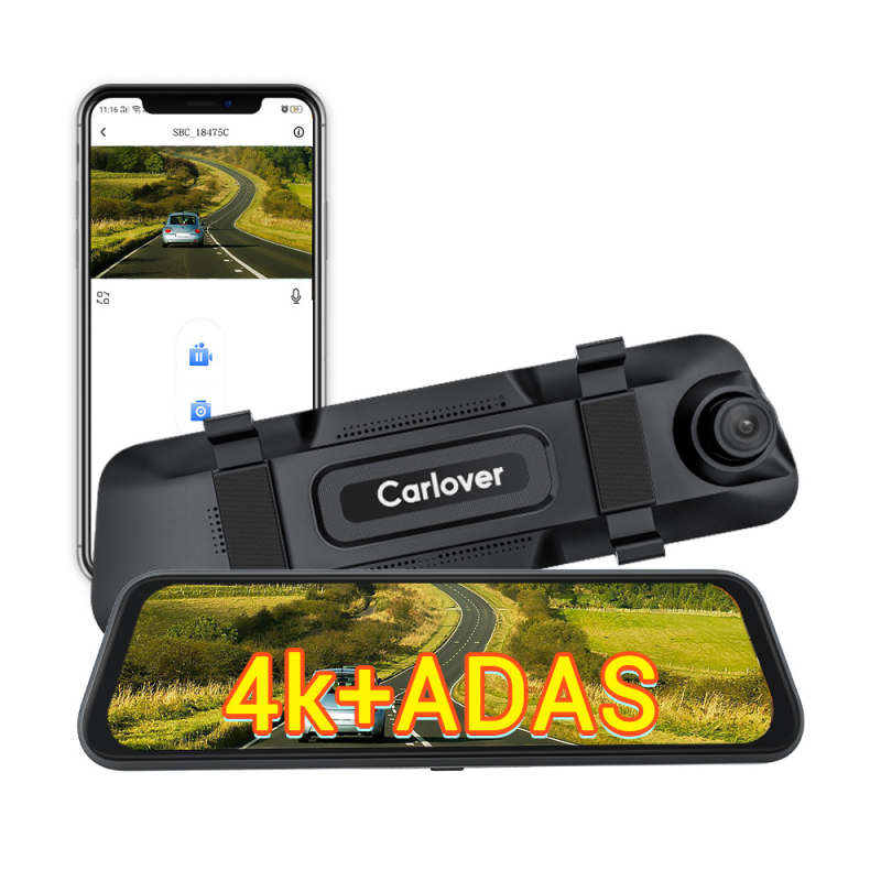 4K dash cam s dvostrukom kamerom prednja/stražnja, 170° široki kut, Wi-Fi, ADAS+BSD