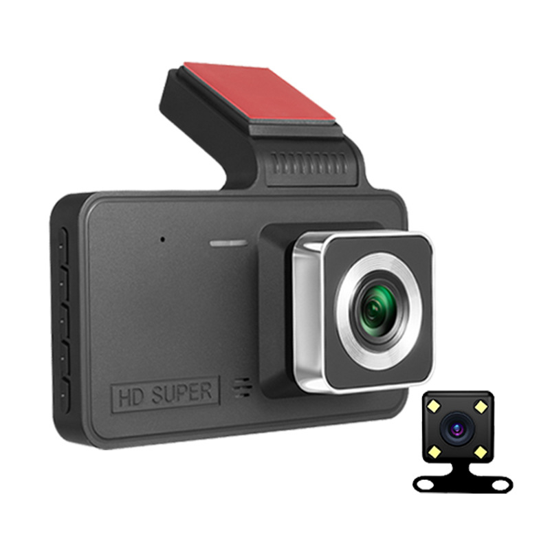 Dash cam cu lentile duale față-spate, 1080p HD viziune de noapte, unghi de 170°, WiFi