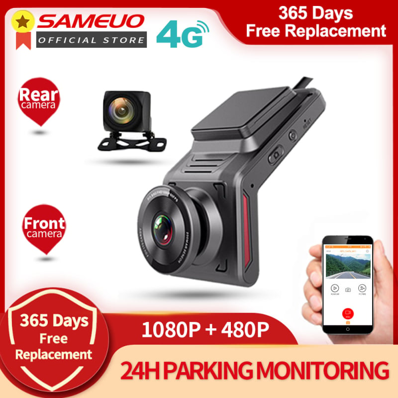 Automobilski dash cam s dvostrukim objektivom, 4G, Wi‑Fi, GPS navigacija, 1080p, prednja i stražnja snimka