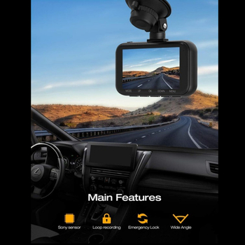 Dualni auto dash cam s prednjom i stražnjom snimkom, 2160P rezolucija, 170° širokokutni objektiv, podrška microSD do 256GB, Wi‑Fi povezanost