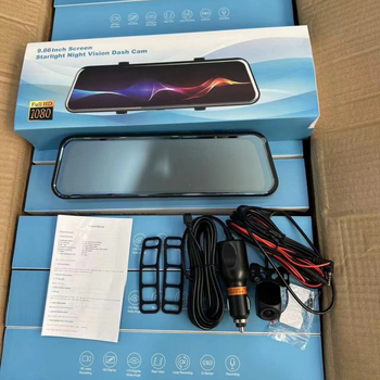 Dvostruki objektiv automobilsko ogledalo DVR, Wi‑Fi, 2160P, 170° kut gledanja, glasovno upravljanje, ciklično snimanje i nadzor parkiranja