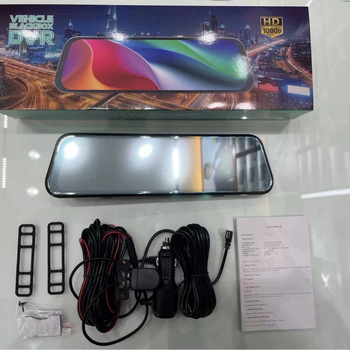 Dvostruki objektiv automobilsko ogledalo DVR, Wi‑Fi, 2160P, 170° kut gledanja, glasovno upravljanje, ciklično snimanje i nadzor parkiranja