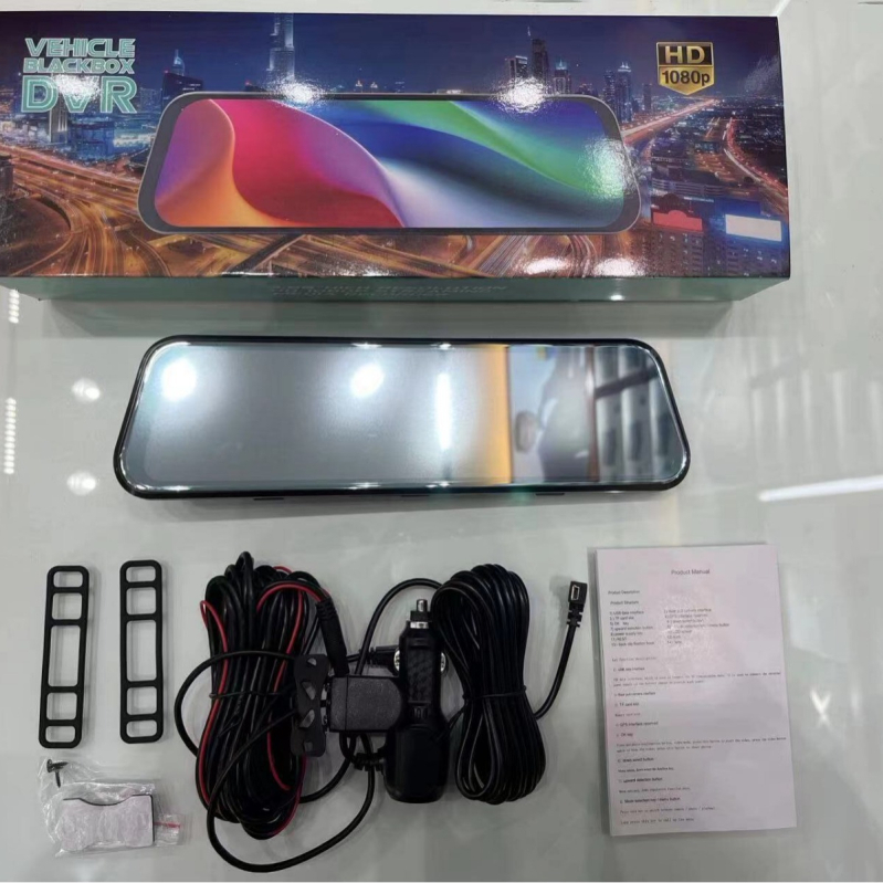 Dvostruki objektiv automobilsko ogledalo DVR, Wi‑Fi, 2160P, 170° kut gledanja, glasovno upravljanje, ciklično snimanje i nadzor parkiranja