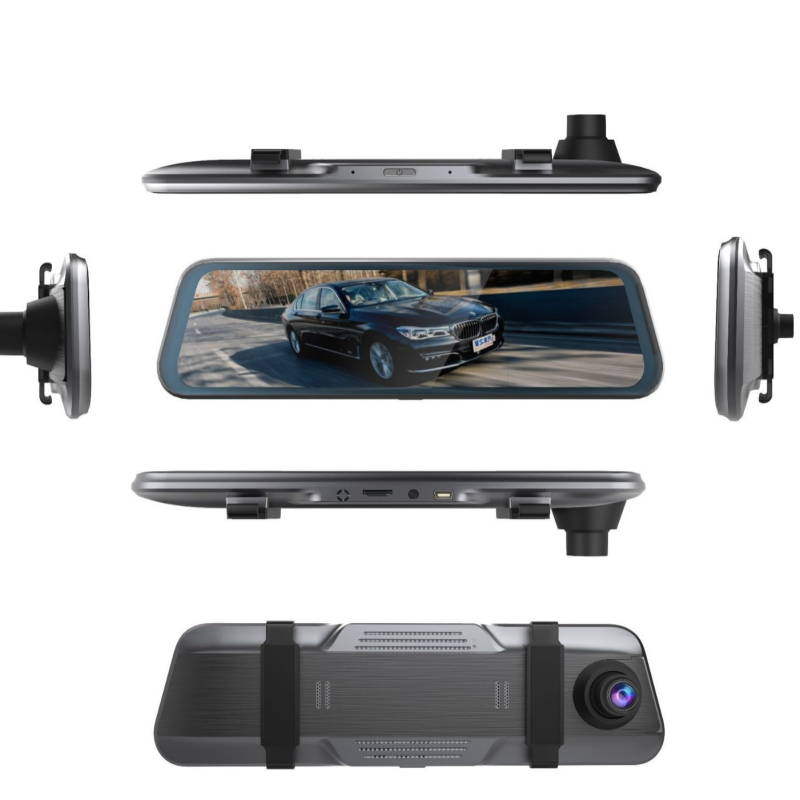 Dvostruki objektiv automobilsko ogledalo DVR, Wi‑Fi, 2160P, 170° kut gledanja, glasovno upravljanje, ciklično snimanje i nadzor parkiranja