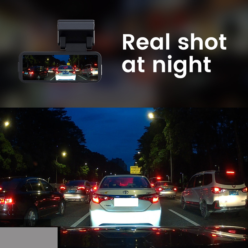 Dash Cam s prednjim i stražnjim dvostrukim objektivom, 4K ultra jasna slika, Starlight noćni vid, WiFi, 140° vidno ugao, 3.0-inch LCD, ciklički zapis