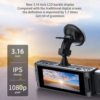 Auto dash cam S18: 1080p, 140° kut snimanja, prednji i stražnji snimak, Wi‑Fi, nadzor parkiranja