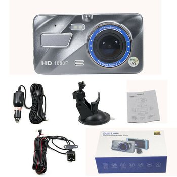 Dash cam s dvije leće u ogledalu za vozača, 1080P, prednji i stražnji snimak, 140° širokokutni kut, ciklično snimanje