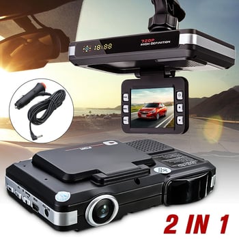 Radar-detektor i dash cam 2-u-1 s 1080p, 140° širokokutni, 4-inčni zaslon, podpora radara, ciklično snimanje do 32 GB