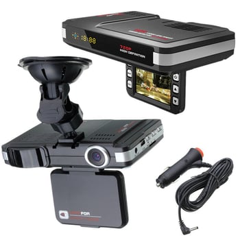 Radar-detektor i dash cam 2-u-1 s 1080p, 140° širokokutni, 4-inčni zaslon, podpora radara, ciklično snimanje do 32 GB