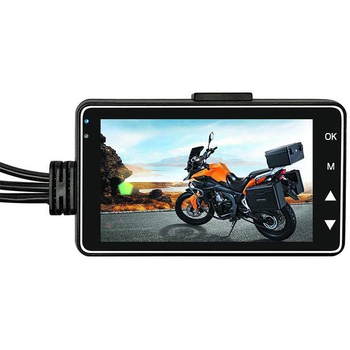 Dvodijelni moto DVR s prednjom i stražnjom kamerom, 720p, 3,0-inčni zaslon, 140° kut gledanja, USB 2.0, TF karta