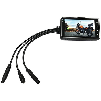 Dvodijelni moto DVR s prednjom i stražnjom kamerom, 720p, 3,0-inčni zaslon, 140° kut gledanja, USB 2.0, TF karta