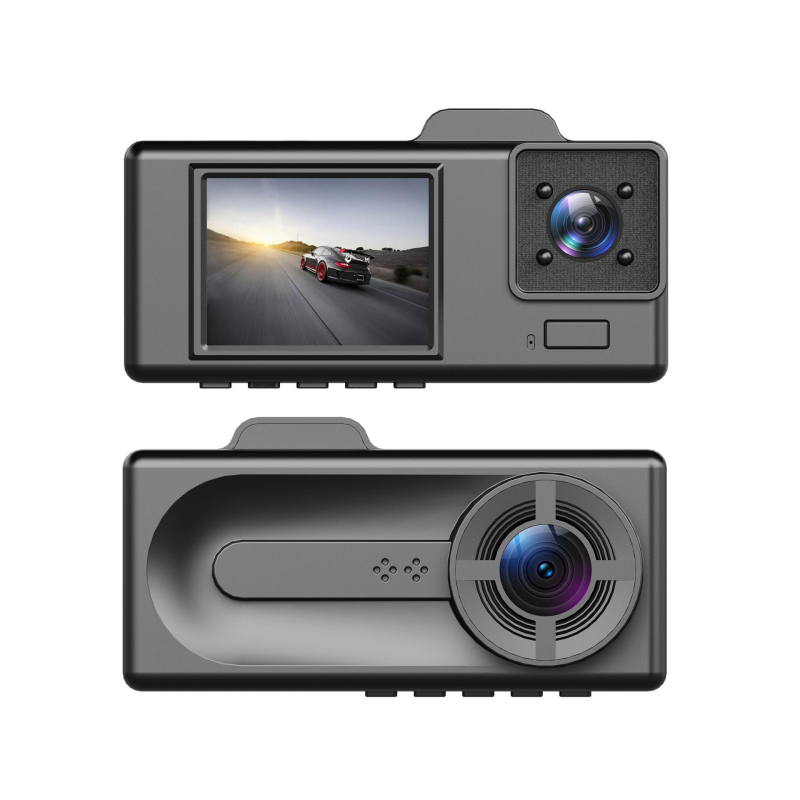 Trojokamerijski automobilski DVR 1080p, Wi-Fi, noćni vid, široki kut 140°, 128GB memorije