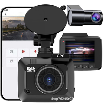 4K automobilna dash kamera s GPS-om i Wi-Fi 5G, dvostruki objektiv za praćenje parkiranja