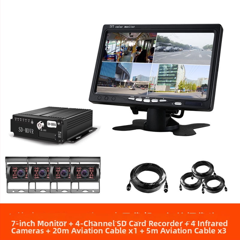 4-kanalni DVR za vozilo, 1080p, 120° širokokutni objektiv, podržava TF karticu do 128GB, HDMI/AV izlazi, pohrana 4–14 dana
