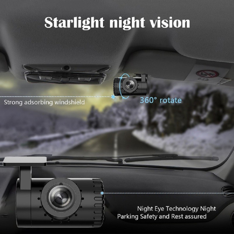 Android autós dash cam ADAS-szal, 140° látószög, 8 MP fénykép, 720p videó, ciklusos felvétel