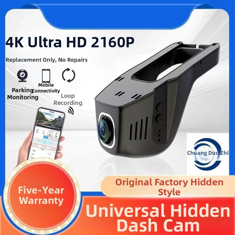 4K skrivena automobilna kamera s Wi‑Fi i povezivanjem na telefon, napajanje ACC/USB, jednokanalsko ili dvokanalsko snimanje