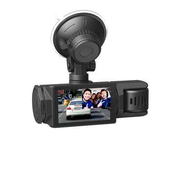Automobilski DVR s tri objektiva 1080P, prednja i stražnja kamera, Wi‑Fi, 2,0-inčni zaslon